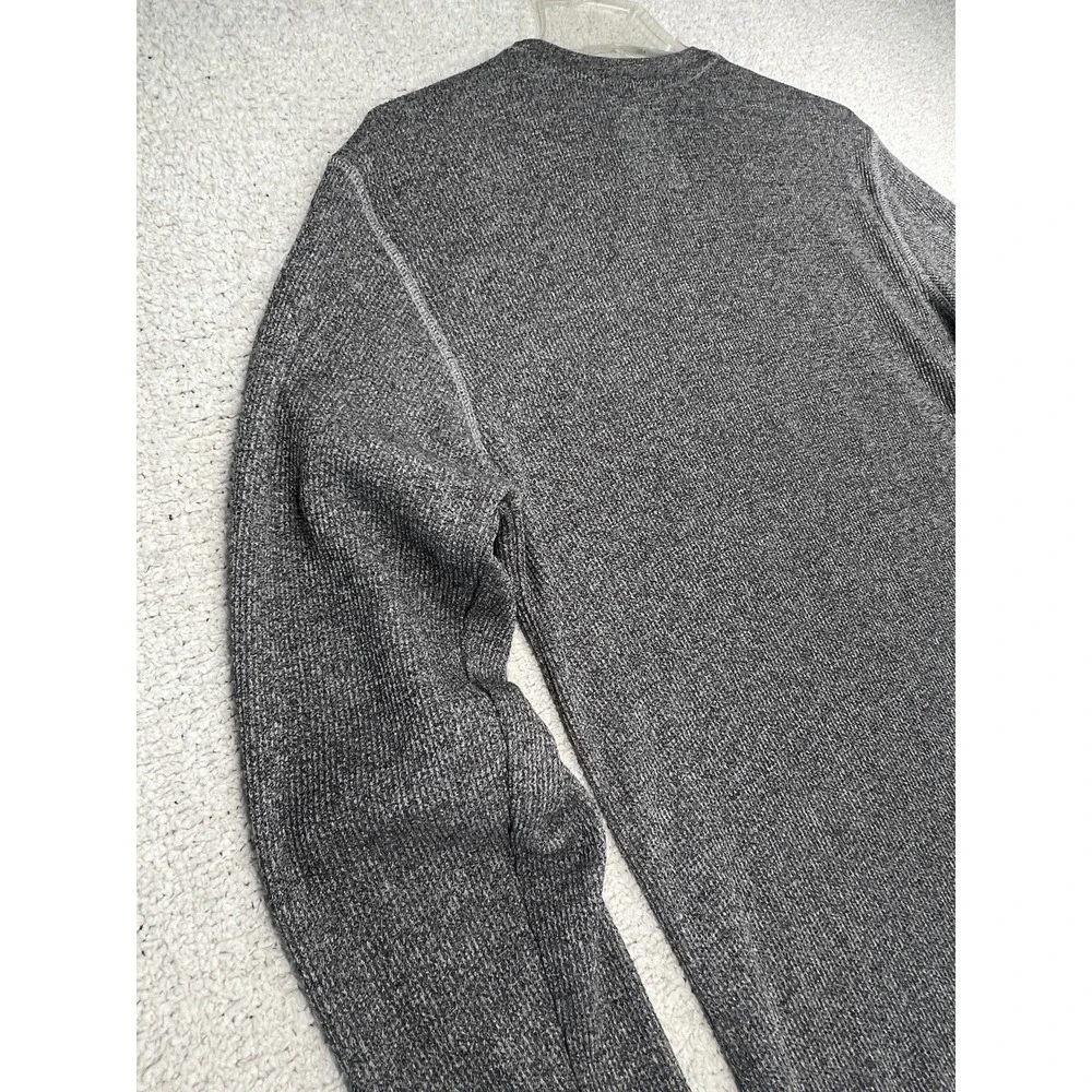 Ecko Unltd Shirt Mens L Waffle Knit Rhino Logo Gray Long Sleeve Thermal Y2K EUC